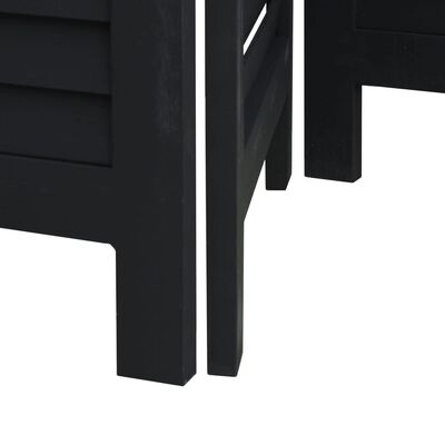 vidaXL Biombo separador de 6 paneles madera maciza Paulownia negro
