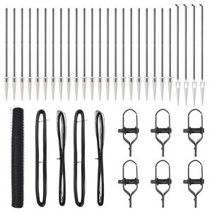 vidaXL Poste de Valla Gris