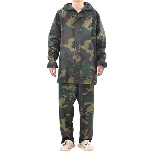 Chubasquero impermeable pantalón sudadera hombre camuflaje XXL