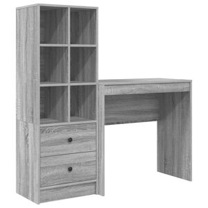 vidaXL Escritorio Gris Sonoma 125,5 x 40 x 127 cm 2 uds.
