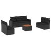 vidaXL Set de sof&aacute;s de jard&iacute;n 8 piezas y cojines rat&aacute;n sint&eacute;tico negro