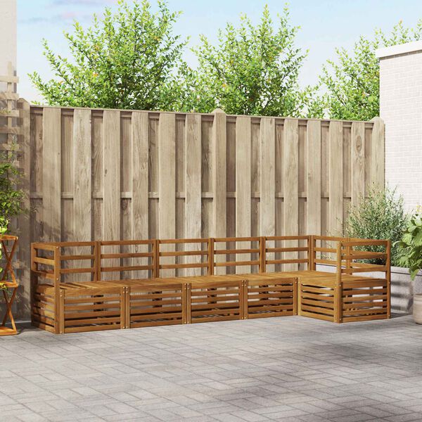 vidaXL Juegos de sof&aacute;s 6 pcs Natural Madera de Acacia S&oacute;lida