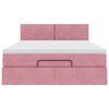 vidaXL Estructura cama otomana con colch&oacute;n terciopelo rosa 140x190 cm