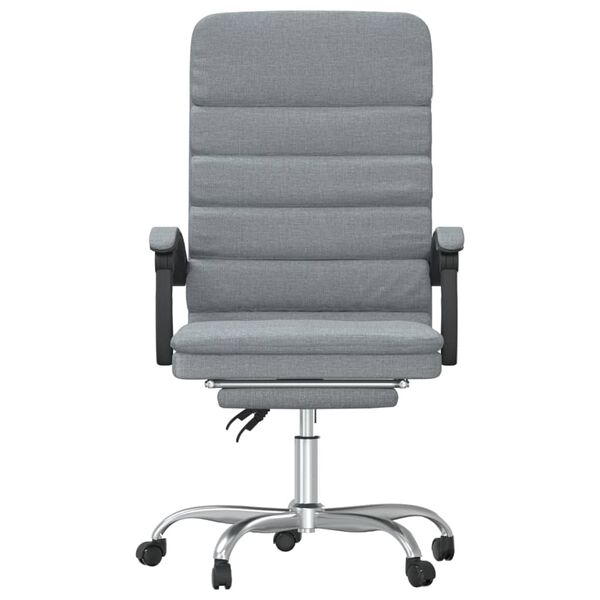 vidaXL Silla de oficina reclinable con masaje de tela gris claro