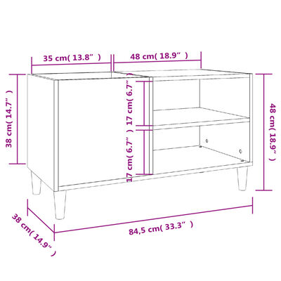 vidaXL Mueble para discos madera contrachapada blanco 84,5x38x48 cm