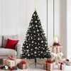 vidaXL &Aacute;rbol de Navidad Artificial Preiluminado Negro 180 cm PVC