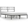 vidaXL Estructura cama sin colch&oacute;n con cabecero metal negro 120x190 cm