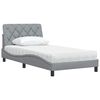 vidaXL Cama con colchón tela gris claro 100x200 cm