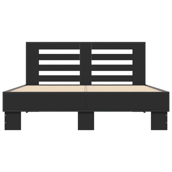 vidaXL Estructura de cama madera de ingenier&iacute;a y metal negro 120x190cm