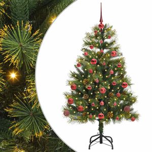 vidaXL &Aacute;rbol de Navidad artificial con ramas plegables y conos 150 cm