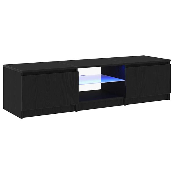 vidaXL Gabinete de TV Roble Negro 140 x 38,5 x 36 cm