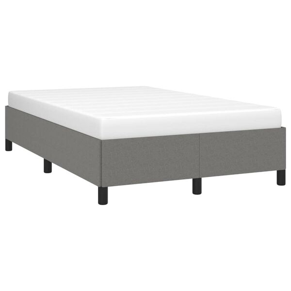 vidaXL Estructura de cama sin colch&oacute;n tela gris oscuro 120x190 cm