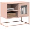 vidaXL Mueble para TV de acero rosa 68x39x60,5 cm