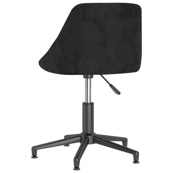 vidaXL Silla de comedor giratoria de terciopelo negro