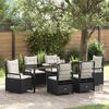 vidaXL Conjunto de Comedor de Jard&iacute;n 7 pcs Negro rat&aacute;n sint&eacute;tico