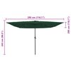 vidaXL Parasol de jardín Verde y Negro 295 x 295 x 245 cm