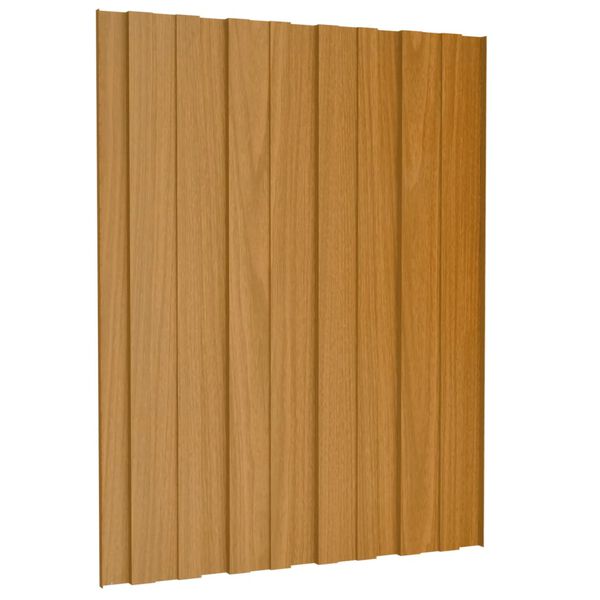 vidaXL Panel de tejado acero galvanizado color madera 12 uds 60x45 cm