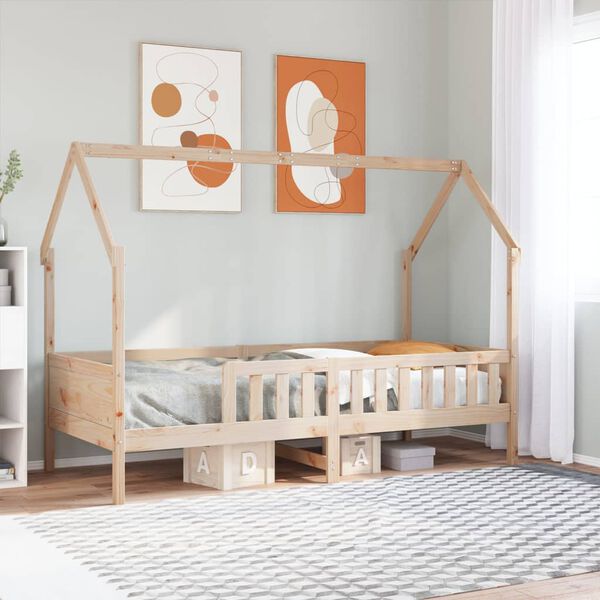 vidaXL Cama con forma de casa para ni&ntilde;os madera maciza pino 90x190 cm