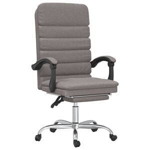 vidaXL Silla de oficina reclinable con masaje tela gris taup&eacute;