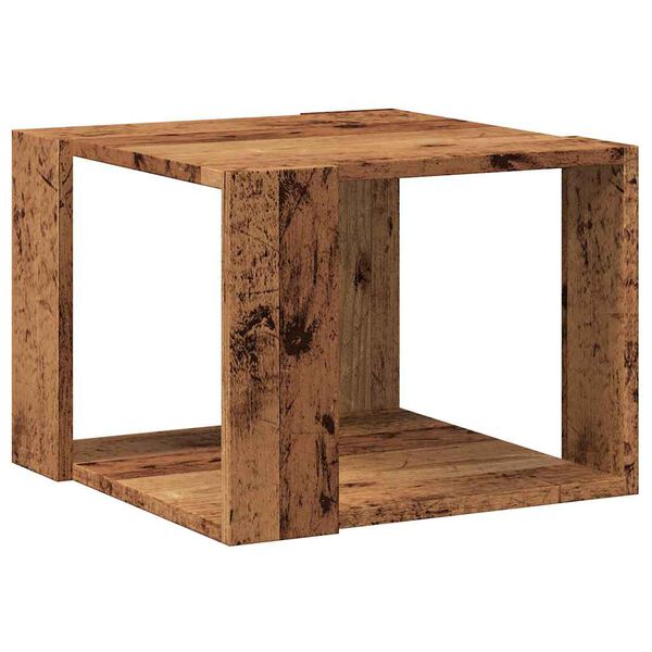 vidaXL Mesa de centro de madera contrachapada envejecida 40x40x30 cm