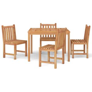 vidaXL Juego de comedor para jardín 5 piezas madera maciza de teca
