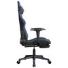 vidaXL Silla gaming de masaje y reposapi&eacute;s cuero sint&eacute;tico negro azul