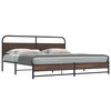 vidaXL Estructura de cama sin colch&oacute;n metal roble marr&oacute;n 183x213 cm