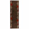 vidaXL Alfombra Runner FLORNES Tejido Marr&oacute;n PP 7 mm