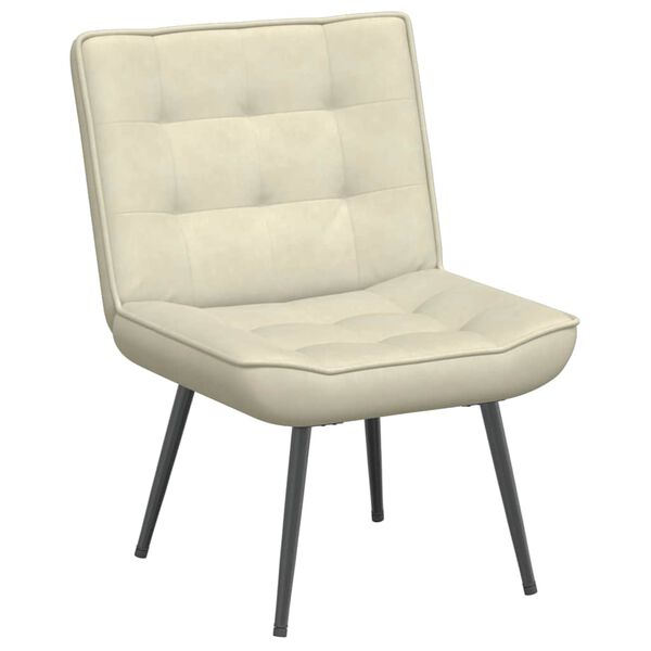 vidaXL Sill&oacute;n de relax terciopelo crema 64x74x84 cm