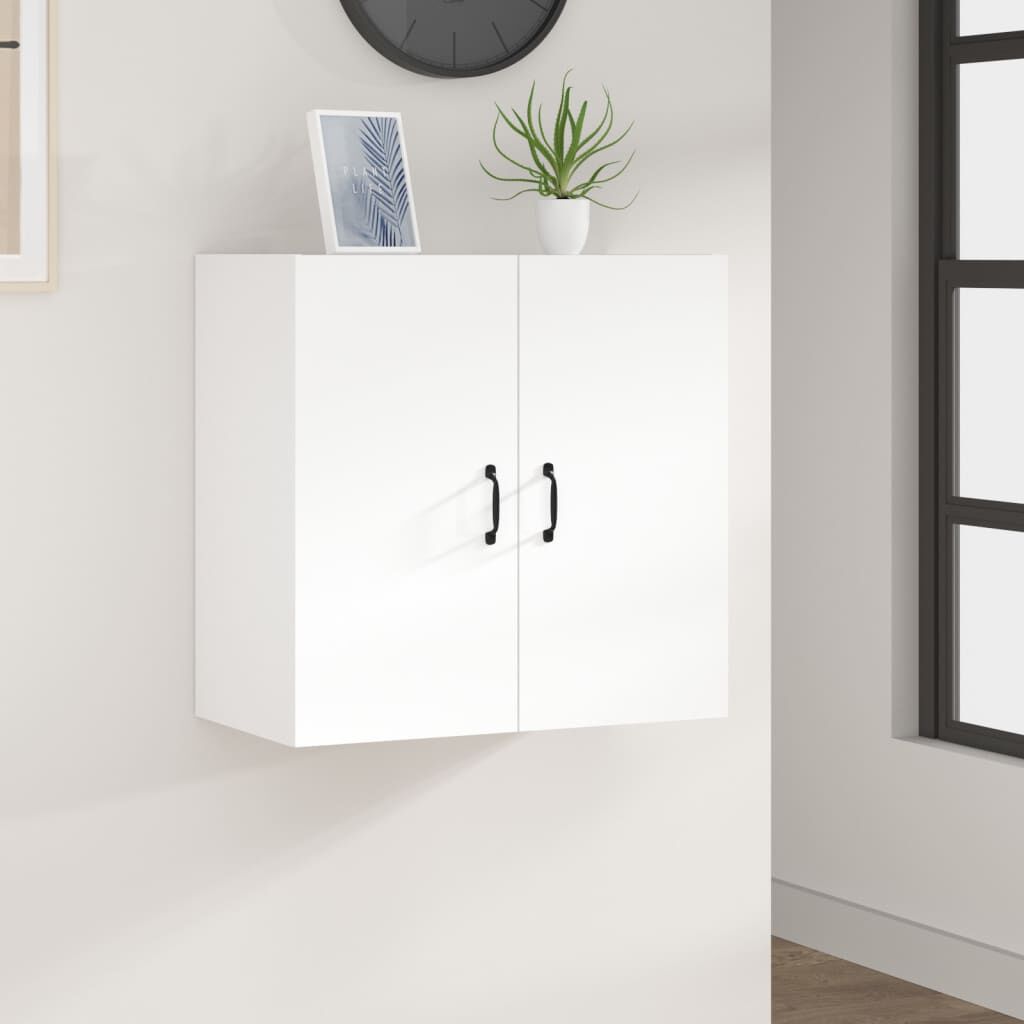 Armadio Sospeso Bianco VidaXL 60x31x60 Cm In Legno Ingegnerizzato: Con 2 Ripiani E 2 Porte – Ideale Per Cucina, Salvaspazio E Organizzazione