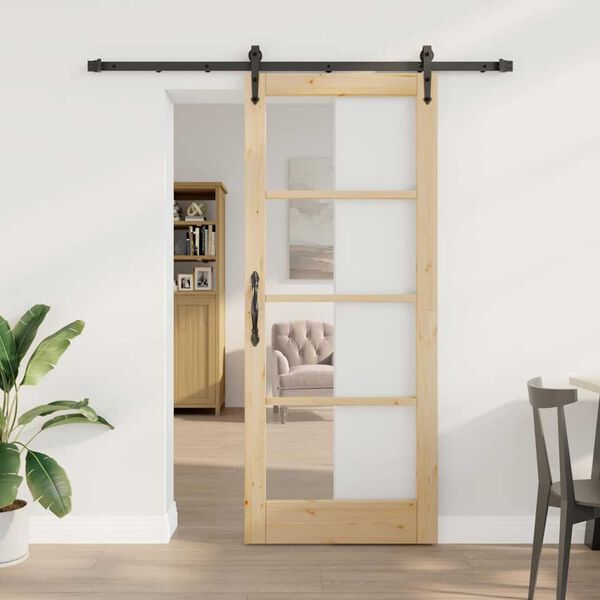 vidaXL Puerta Corredera Natural 83 x 202 cm