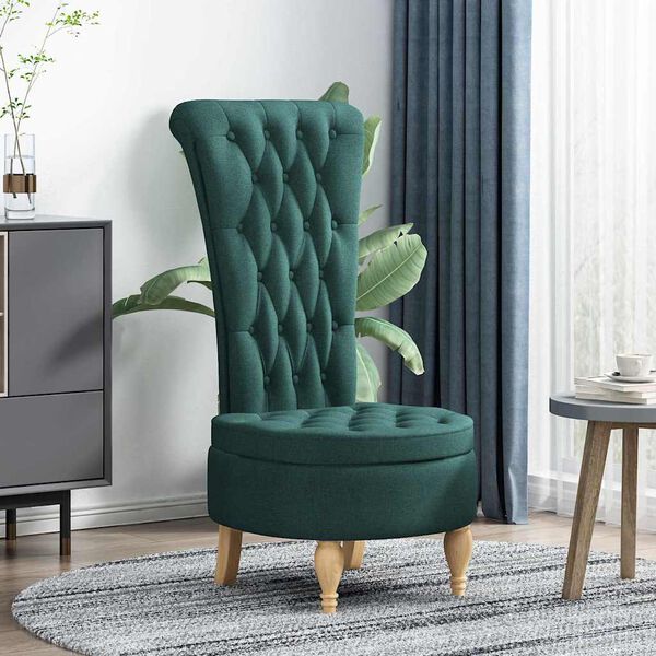 vidaXL Silla de estilo zueco Verde oscuro 56,5 x 70 x 110 cm tela
