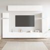 vidaXL Set de mueble para TV de 8 piezas madera de ingenier&iacute;a blanco