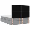 vidaXL Cama con almacenamiento y colch&oacute;n Gris Claro 140 x 200 cm