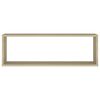 vidaXL Estante cubo pared 4uds contrachapado roble Sonoma 80x15x26,5cm