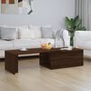 vidaXL Mesa de centro madera contrachapada marrón roble 150x50x35 cm