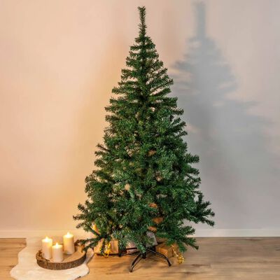 HI Árbol de Navidad con soporte de metal verde 180 cm