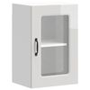 vidaXL Armario de cocina de pared con puerta de cristal "Kalmar" de, madera de ingenier&iacute;a blanca brillante