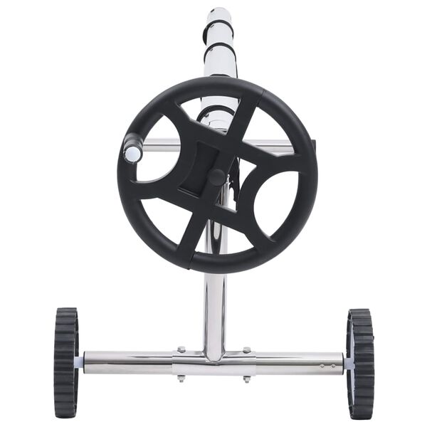 vidaXL Enrollacobertor para piscinas con base de acero inoxidable