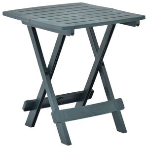 vidaXL Mesa plegable de jard&iacute;n pl&aacute;stico verde 45x43x50 cm