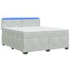 vidaXL Cama con Base Tapizada, Colch&oacute;n y Luz LED Gris Claro