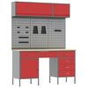 vidaXL Conjunto de armarios de trabajo con caj&oacute;n Manual 8 uds. Rojo