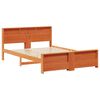 vidaXL Estructura de cama con cabecera Marr&oacute;n cera 150 x 200 cm