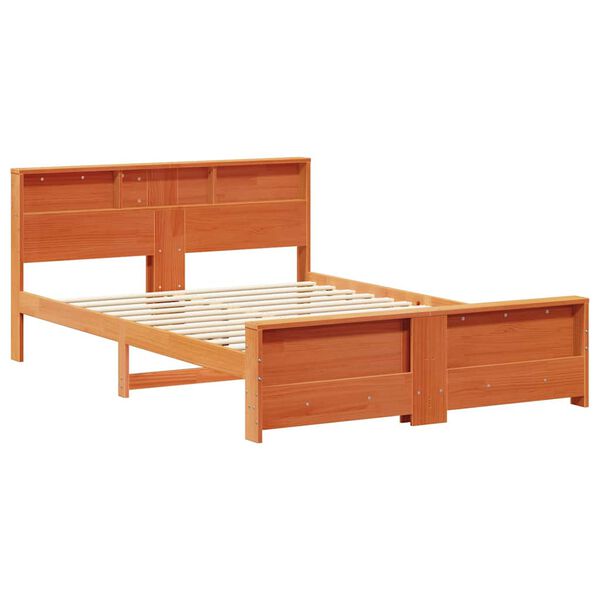 vidaXL Estructura de cama con cabecera Marr&oacute;n cera 150 x 200 cm