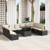vidaXL Conjunto de sof&aacute; de jard&iacute;n 11 pcs Negro Polirat&aacute;n