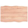 vidaXL Tablero mesa madera tratada borde natural marr&oacute;n 80x50x(2-6) cm