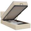 vidaXL Cama otomana con colch&oacute;n con cabecera Crema 100 x 200 cm Tela