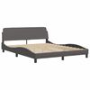 vidaXL Cama Viana con colchón cuero sintético gris 160x200 cm