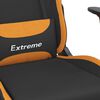 vidaXL Silla gaming de masaje tela negro y naranja