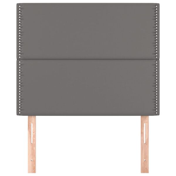 vidaXL Cabecero de cama gris 100x5x118/128 cm piel sint&eacute;tica